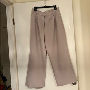 Abercrombie & Fitch Women's Sloan Curve Love Wide Leg Cream Pants